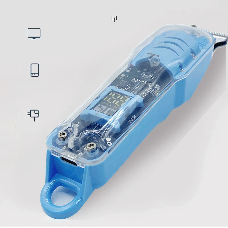 2023 New Transparent Hair Clipper Power Display Hair Clipper Men's Electric Shaver Trimmer for Men Stores in Brazil Dropshipping