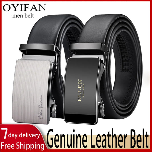 Automatic Adjustable Belts Men Genuine Leather Belt Business Belt for men  Fashion Designer Style