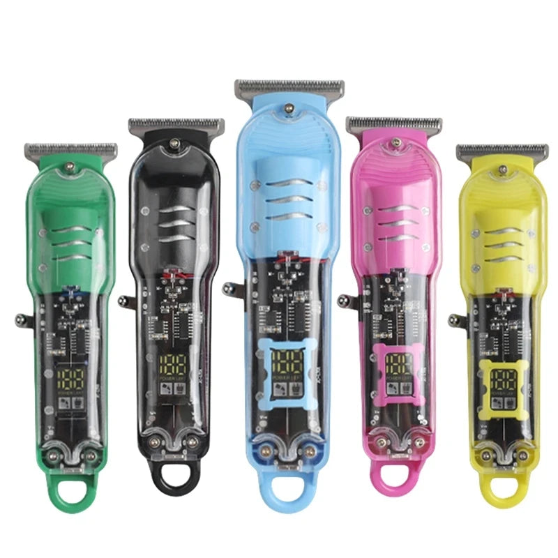 2023 New Transparent Hair Clipper Power Display Hair Clipper Men's Electric Shaver Trimmer for Men Stores in Brazil Dropshipping