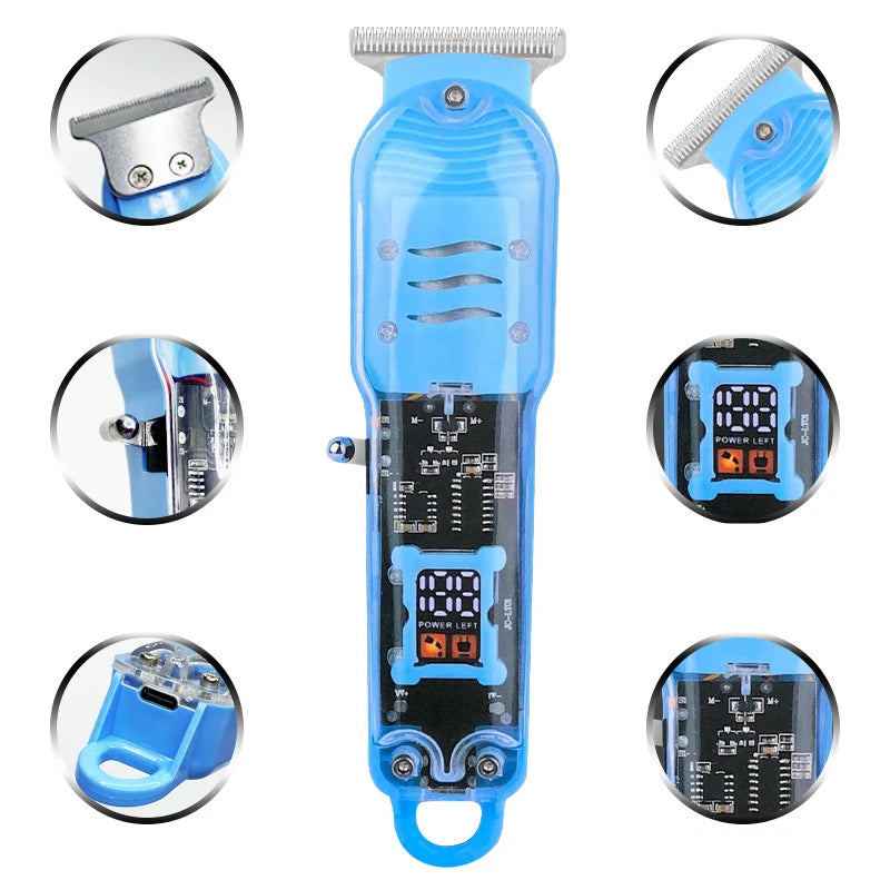 2023 New Transparent Hair Clipper Power Display Hair Clipper Men's Electric Shaver Trimmer for Men Stores in Brazil Dropshipping