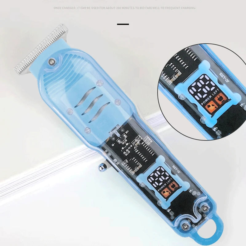 2023 New Transparent Hair Clipper Power Display Hair Clipper Men's Electric Shaver Trimmer for Men Stores in Brazil Dropshipping