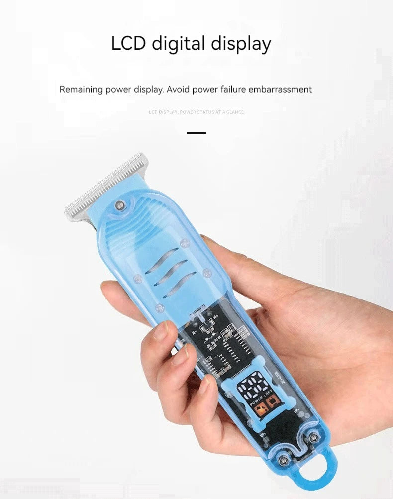 2023 New Transparent Hair Clipper Power Display Hair Clipper Men's Electric Shaver Trimmer for Men Stores in Brazil Dropshipping