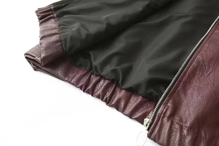 2024 New Leaher Jackets Women's Jaqueta Feminina Streetwear ins Outwear Casaco Feminino Vermelho Couro Coat Black Giacca Pelle