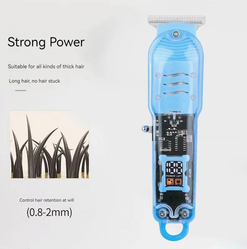 2023 New Transparent Hair Clipper Power Display Hair Clipper Men's Electric Shaver Trimmer for Men Stores in Brazil Dropshipping