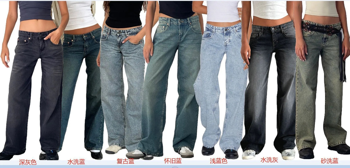 2024 New Y2K High Waist Baggy Jeans For Women Fashion Loose Denim Wide Leg Pants Casual Female Clothing XS-XL Drop Shipping